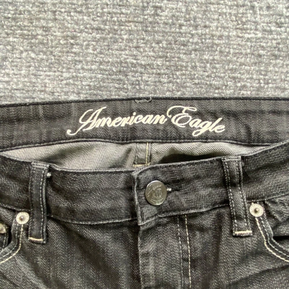 American Eagle Jeans Womens 8‎ Black 32x32 Slim Fit Whimsigoth Dark Minimalist
